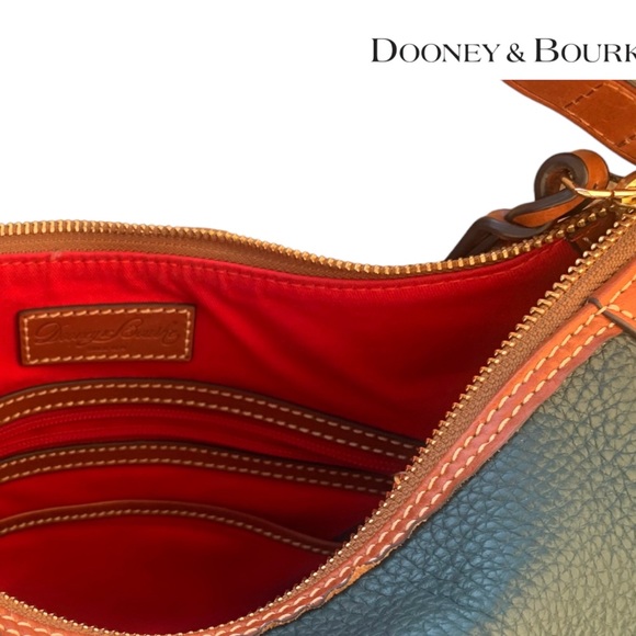 Dooney & Burke large pebble leather hobo shoulder bag purse Forest Green - Picture 9 of 13